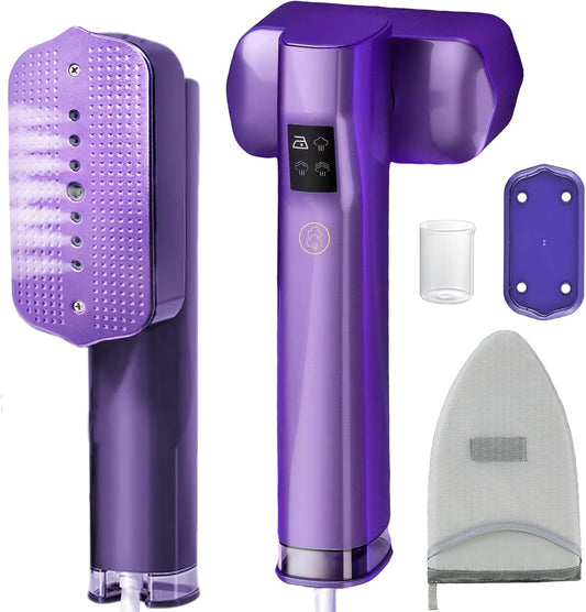 Skiennix Portable Clothes Steamer - 1200W Mini Iron with Fast Heat-Up & LCD Display | Ideal for Travel & Home Use