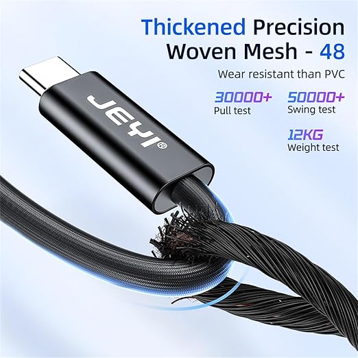 JEYI 80Gbps Cable Compatible with Thunderbolt 5 1m/3.3ft 80Gbps,120Gbps Bandwidth 16K/Dual8K,Multi-Screen Display,240W Fast Charging TB5,USB4/3/2,for iPhone 15/16,MacBook Pro/MacBook Air M3/iMac