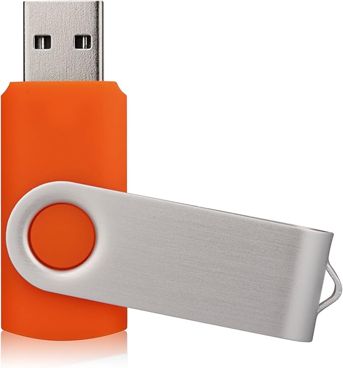 Kalsan 100 Pack USB 2.0 Flash Drives - 8GB Memory Stick Bulk - Orange