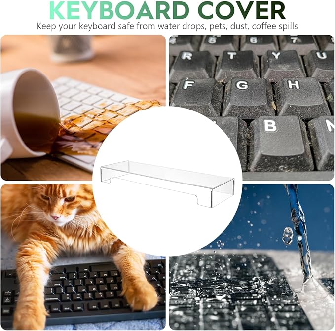 Gadpiparty Keyboard Cover Protector Clear Dust Resistant Keyboard Cover 18.70X6.10X1.96In Waterproof Dust for Home Office Mechanical Desktop Keyboards