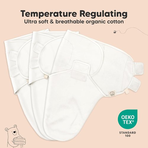 ABC Land Organic Baby Swaddle Sleep Sacks - Soft & Snug for Newborns 0-3 Months | 3-Pack