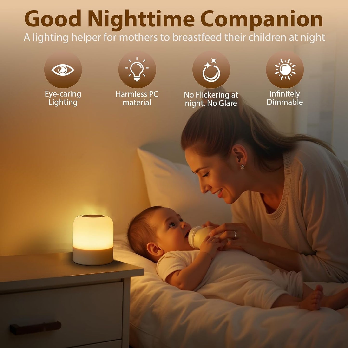 Skiennix Portable Baby Night Light - Rechargeable Dimmable LED Egg Lamp | 3 Colors for Nursery
