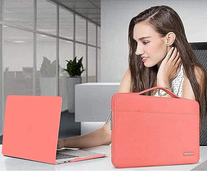 MOSISO Compatible with MacBook Air 13 inch Case M5 2026 M4 2025 M3 M2 2024-2022 A3449 A3240 A3113 A2681,Hard Shell&Sleeve Bag&Keyboard Skin&Webcam Cover&ScreenFilm for MacBook Air 13.6, Coral