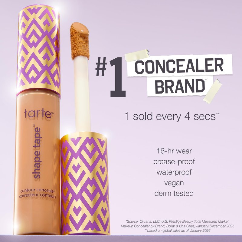 tarte shape tape concealer – Full-Coverage Creaseless Soft Matte Finish, Brightening Under-Eye & Face Makeup, 16hr Longwear, Vegan & Cruelty-Free, full size, 12B fair beige