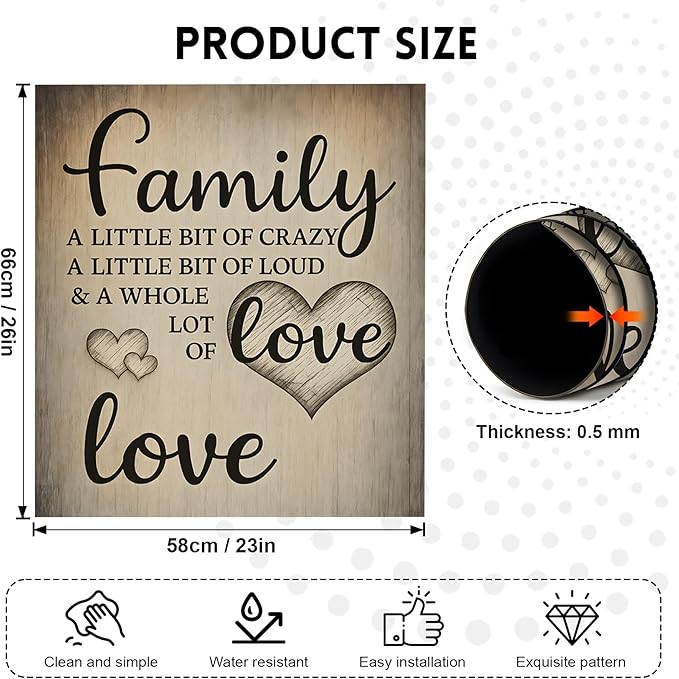 NYZE Dishwasher Magnets Cover, Dishwasher Magnetic Sticker Decorative, 23 x 26 Inch Removable Reusable Dish Washer Cover Mat for Dishwashers Kitchen Appliances(Family Love Quote)