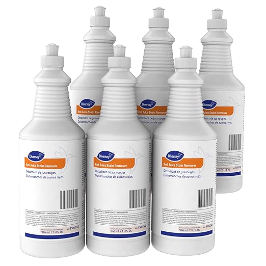 Diversey 95002540 Red Juice Stain Remover, Removes Wine, Fruit Punch, Soft Drinks, Grease, Mustard & More from Carpet, Ready-to-Use, 32-Ounce (Pack of 6)