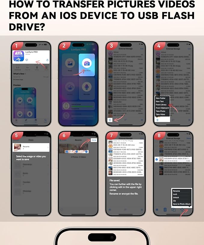 BLANBOK+ MFi Certified 128GB Flash Drive for iPhone Photo Stick, USB Thumb Drive Memory Stick High Speed USB Drive Photo Storage for iPhone USB Stick Compatible for iPhone/iPad/Android/PC, BLA231