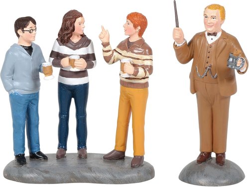 Department 56 Harry Potter Village Accessories - Professor Slughorn Figurine Set with Harry, Hermione & Ron | 2.8 Inch, Multicolor