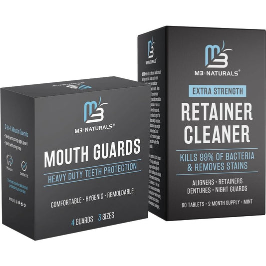 Denture Cleaner Tablets - Minty Fresh Flavor for Retainers & Mouth Guards | 2-Month Supply (Pack of 4)