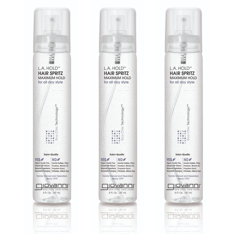 GIOVANNI L.A. Hold Hair Spritz - Maximum Hold Styling Spray, Lightweight, Lauryl & Laureth Sulfate Free - 5 oz (Pack of 3)