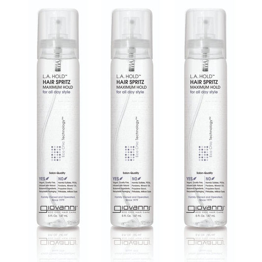 GIOVANNI L.A. Hold Hair Spritz - Maximum Hold Styling Spray, Lightweight, Lauryl & Laureth Sulfate Free - 5 oz (Pack of 3)