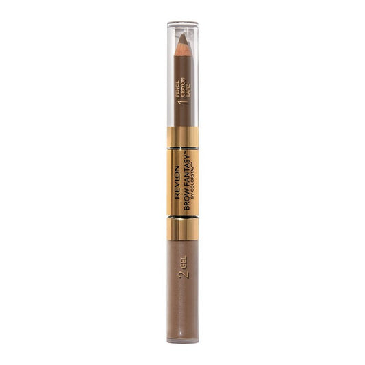 Revlon Eyebrow Gel & Pencil, ColorStay Brow Fantasy 2-in-1 Eye Makeup, Longwearing with Precision Tip, 108 Light Brown, 0.04 Oz