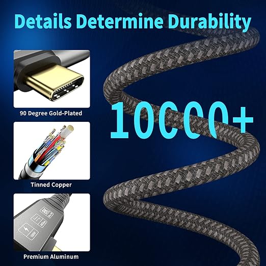 CHENLENIC USB4 Cable, with Thunderbolt 4, 240W Charging, 40 Gbps Data, 8K @ 60Hz HDR, USB C to USB C Cable, 90Degree for MacBook,Hub, Dock, M2, M3, Mac SSD (90Degree USB4 40G 240W 2M)