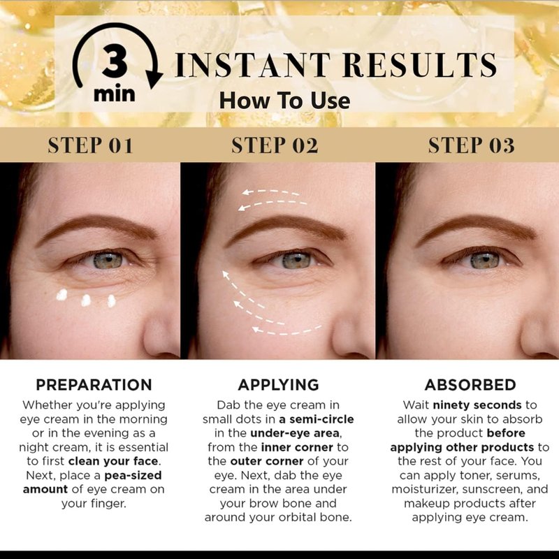 Temporary Eye Tightener Eye Cream, Instant Reduces Under-Eye Bags, Dark Circles&Puffiness, Anti Aging Fine Lines, Firm That Delicate Skin Under Your Eyes 0.5 oz