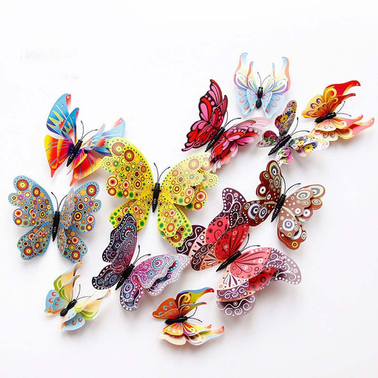 OPSEAM Butterfly Wall Decor 24/48 PCS, 3D Butterflies Stickers for Party Decorations with Magnets (Circl, 24)