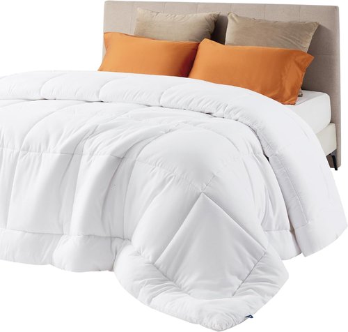 Bedsure Comforter Duvet Insert - All-Season Quilted Down Alternative Bedding, Full Size 86 x 82 Inches, White