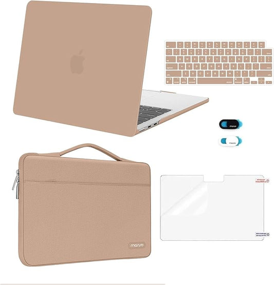 MOSISO Compatible with MacBook Air 13 inch Case M5 2026 M4 2025 M3 M2 2024-2022 A3449 A3240 A3113 A2681,Hard Shell&Sleeve Bag&Keyboard Skin&Webcam Cover&ScreenFilm for MacBook Air 13.6, Bronze Brown