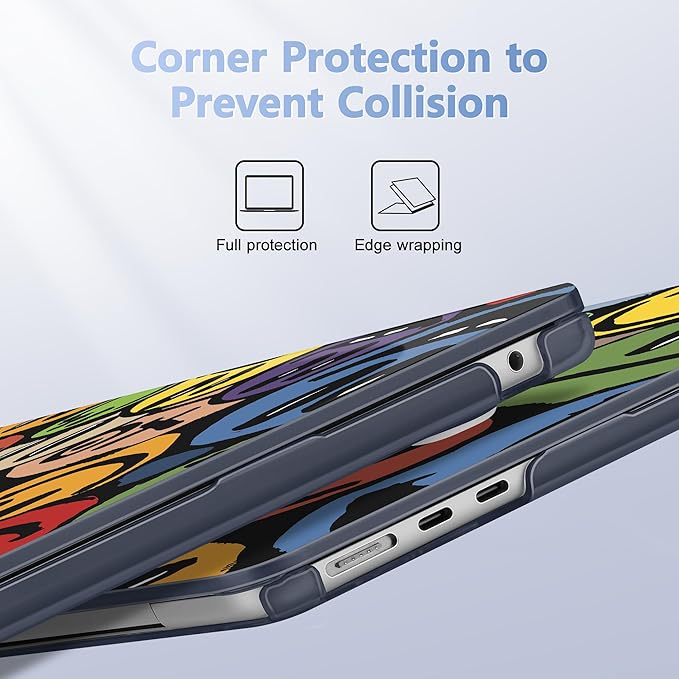 Lepeoac Case for 2026/2025/2024/2023 MacBook Air 15-inch Laptop Release M5 A3448 /M4 A3241 /M3 A3114 /M2 A2941, Stylish Protective Hard Shell Cover for MacBook Air 15.3 inch, Happy Emoji