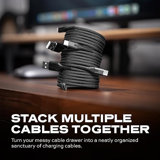 Statik MagStack USB to USB C Cable, A to Type C Charger Fast Charging Phone Charger Cord, On The Go Magnetic Charging Cable for Car, Compatible with iPhone, iPad & Android, 27W 3FT