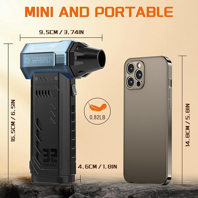 Air Duster - 250,000RPM Compressed Air Duster, Replaceable Batteries 2pcs,Long Life-mini Blower, 3-Gear Adjustable- Electeic Air Duster for Keyboard,PCs,Leaves,Car Cleaning (X301)