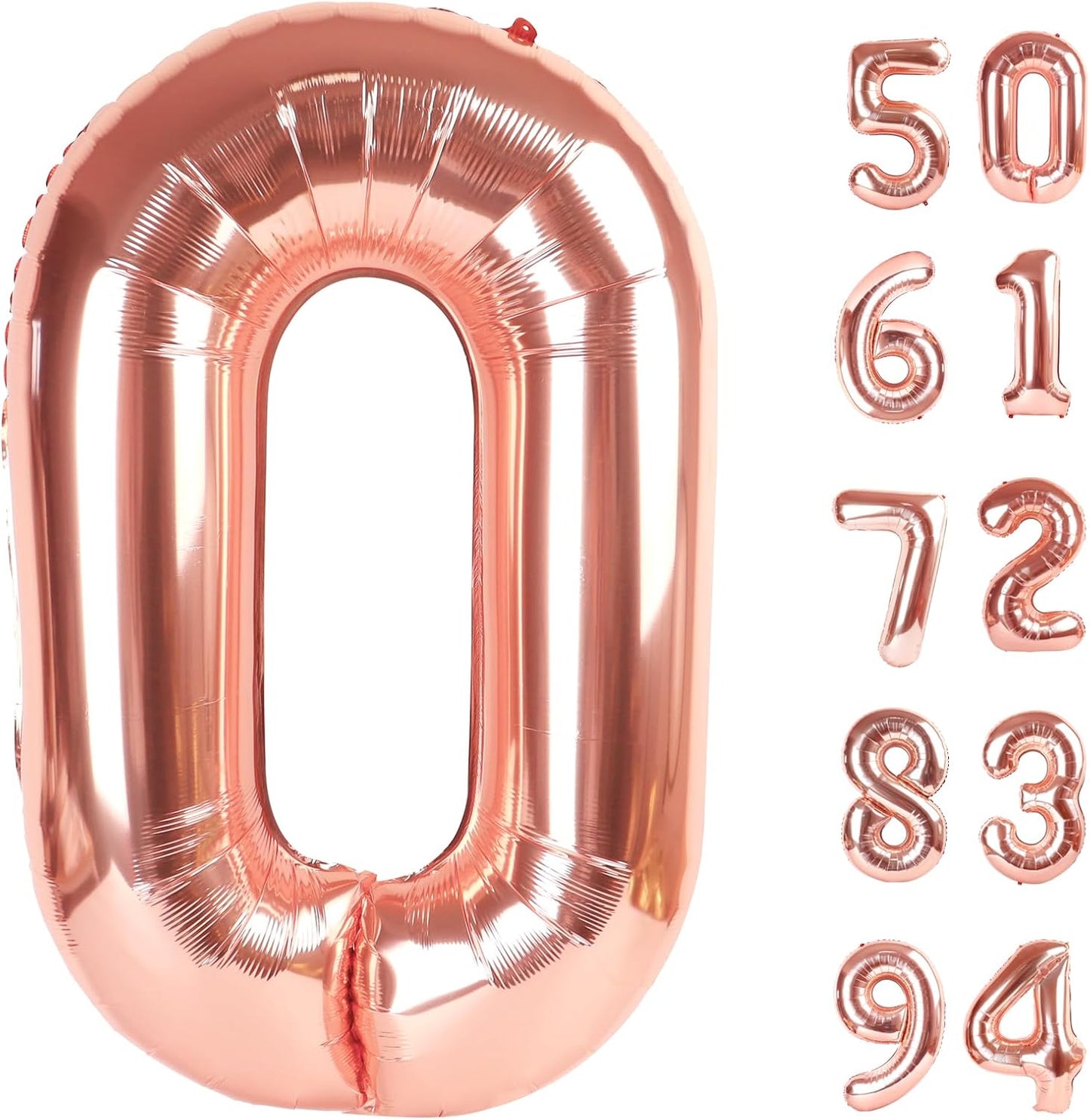 Regine Switzerland Rose Gold Number Balloon - 40 Inch 0 Balloon for Birthday Decorations | Party Supplies