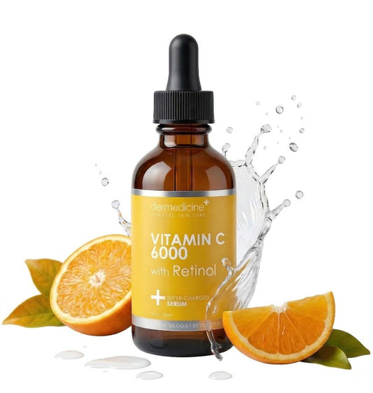 Vitamin C 6000 w/Retinol Anti-Aging Serum for Face Helps Smooth Wrinkles, Brightens Complexion Improves Texture & Tone for More Youthful Skin | 1 fl oz / 30 ml