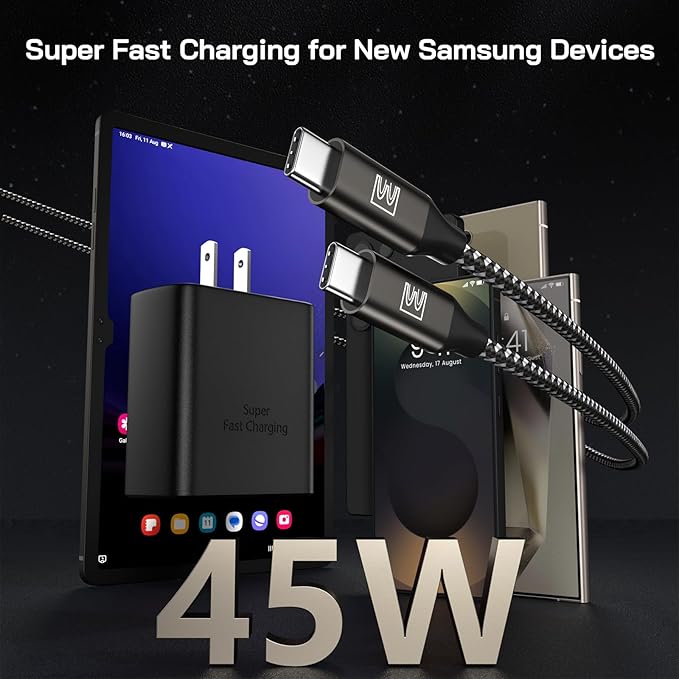 25W Super Fast Charger Type C, [2 Pack] USB-C Charger PD/PPS Wall Charging Block for Samsung Galaxy S26 Ultra/S25 Ultra/S25+/S25/S24/S23 Ultra/S23+/S22 Ultra/S22+/S20 Ultra,Tab S8(with 2X 3.3ft Cable)