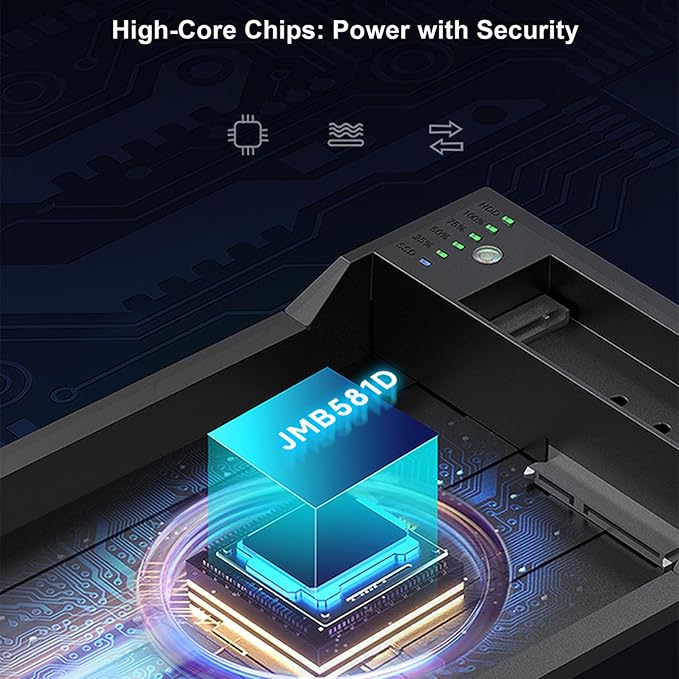 Cysslogy Dual-Bay Hard Drive Docking Station M.2 NVME+ SATA SSD/HDD Enclosure with Offline Clone, USB-C 10Gbps Hard Drive Dock, Tool-Free Design for Windows/Mac/Linux