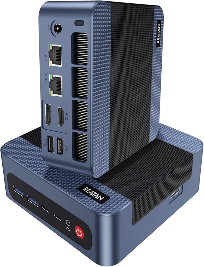 Reatan A8 Mini PC AMD Ryzen 7 8745H 16GB RAM DDR5 1TB SSD 8C/16T，up to 8K Quad-Screen Displays, WiFi 6E, OCuLink Mini Gaming Computers Home Theater Office Business