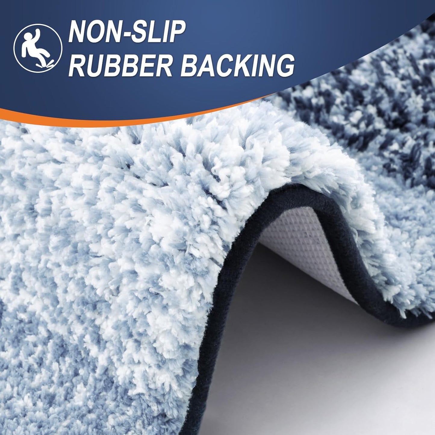 OLANLY Bathroom Runner Rug - Extra Soft Microfiber Mat | Quick Dry, Washable, 47"x17", Navy Blue