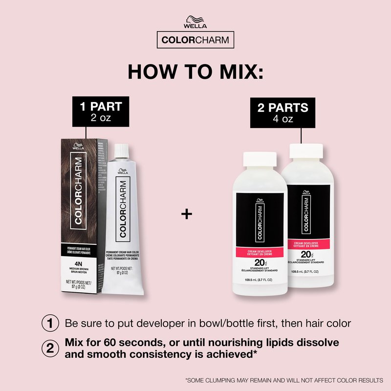 COLORCHARM Permanent Cream Hair Color, 5N Light Brown, 2 oz.
