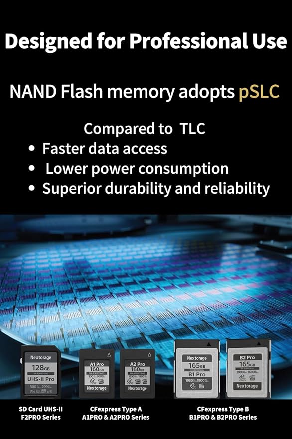 Nextorage Japan 256GB 2Pack SDCard UHS-II Memory Card V90 Canon, Sony, Nikon, Fujifilm, Panasonic Camera 8K 4K High-Speed Continuous Shooting pSLC Max Read 300MB/s Max Write 299MB/s NX-F2PRO256G