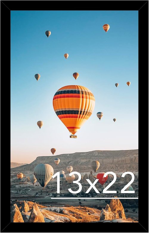 JCJMY 13x22 Picture Frame - Black Wall Gallery Frame for Horizontal & Vertical Photos