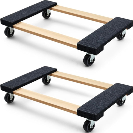 Simpli-Magic Furniture Moving Dolly - Heavy-Duty 1,320 lbs Capacity | 30" x 18" | 4 Swivel Wheels, 2 Pack