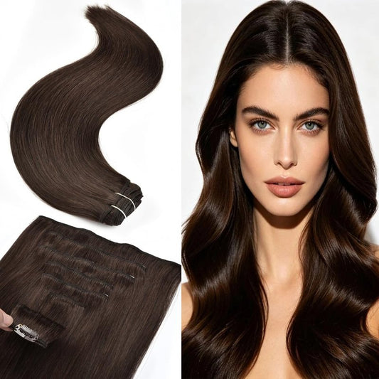 Invisible Clip in Hair Extension Human Hair Black Women 70g 7pcs 16clips Natural Hair Clip ins For Black Women 18inch Clip in Extensions Real Human Hair