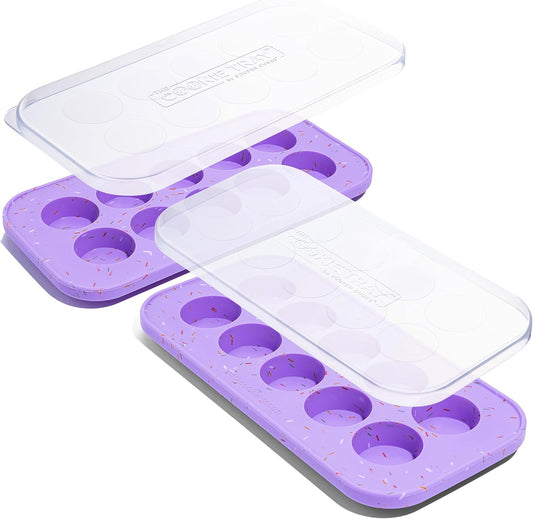 Souper Cubes Silicone Freezer Tray - Ideal for Freezing Cookie Dough, Chocolates & More - Lavender With Sprinkles | 2-Pack