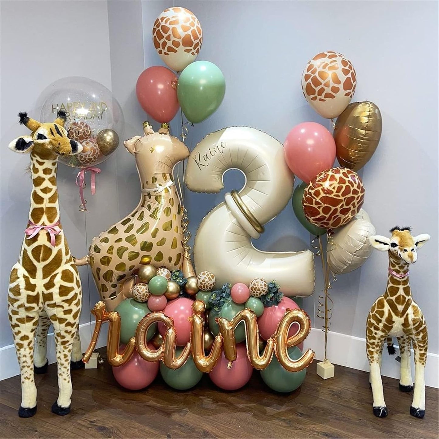 Skiennix 40-Inch Giant Helium Number Balloons - Beige 2nd Birthday Decorations for Boys & Girls