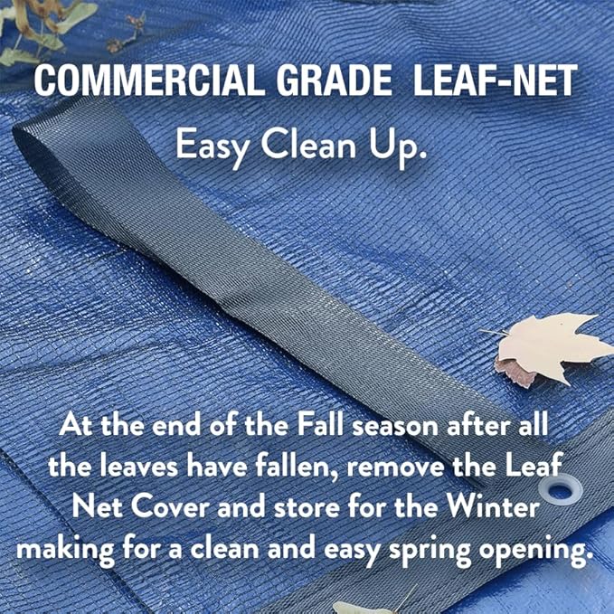 Doheny’s Professional Grade Leaf Nets for Above Ground Pools – 16' x 32' Oval – Makes Clean-Ups Fast – Lightweight, Versatile & Durable – Keeps Leaves Out