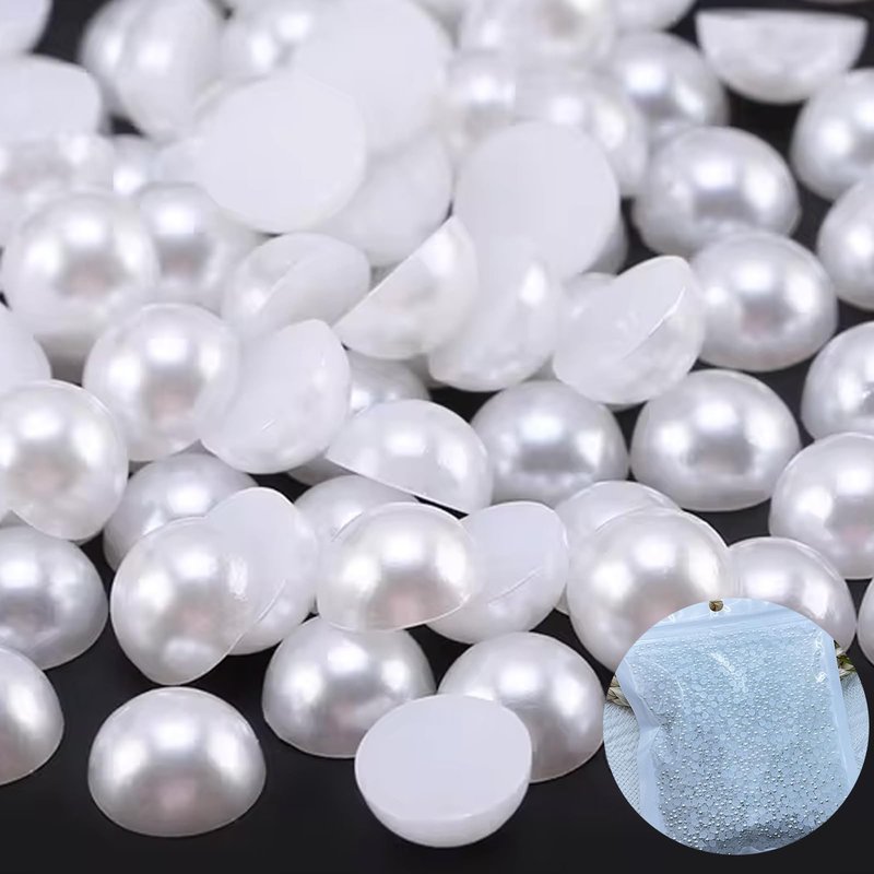 10000PCS 2mm Nail Art Flatback Half Round Tiny Pearls White Flatback Pearls for Nails Face Body Make Up Crafts Small Half Pearls Rhinestones for Home DIY Nails Shoes Salon Use