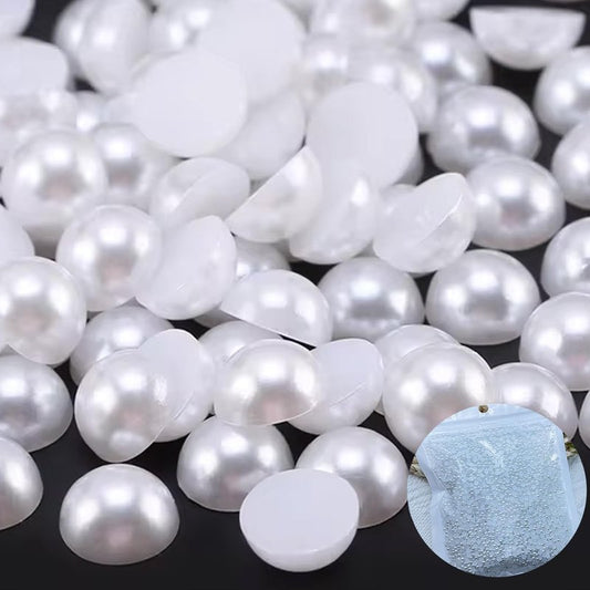 10000PCS 2mm Nail Art Flatback Half Round Tiny Pearls White Flatback Pearls for Nails Face Body Make Up Crafts Small Half Pearls Rhinestones for Home DIY Nails Shoes Salon Use