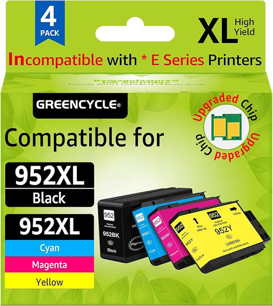 952XL Ink Cartridges Combo Pack Replacement for HP 952xl Ink Cartridges Combo Pack High Yield Black & Color 5 Pack Compatible with Non *e Printers-OfficeJet Pro 8710 8720 8740 7740 8210
