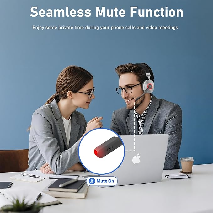 Wireless Headset with Mic for Work