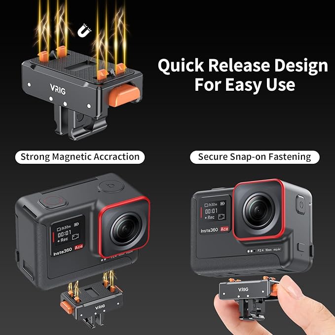VRIG Magnetic Base for Insta360 Ace/Ace Pro Magnetic Quick Release Adapter Tripod Adapter Mount with Ace Pro 2/ X5/ X4 Air/ X4/ X3/ X2/ ONE RS