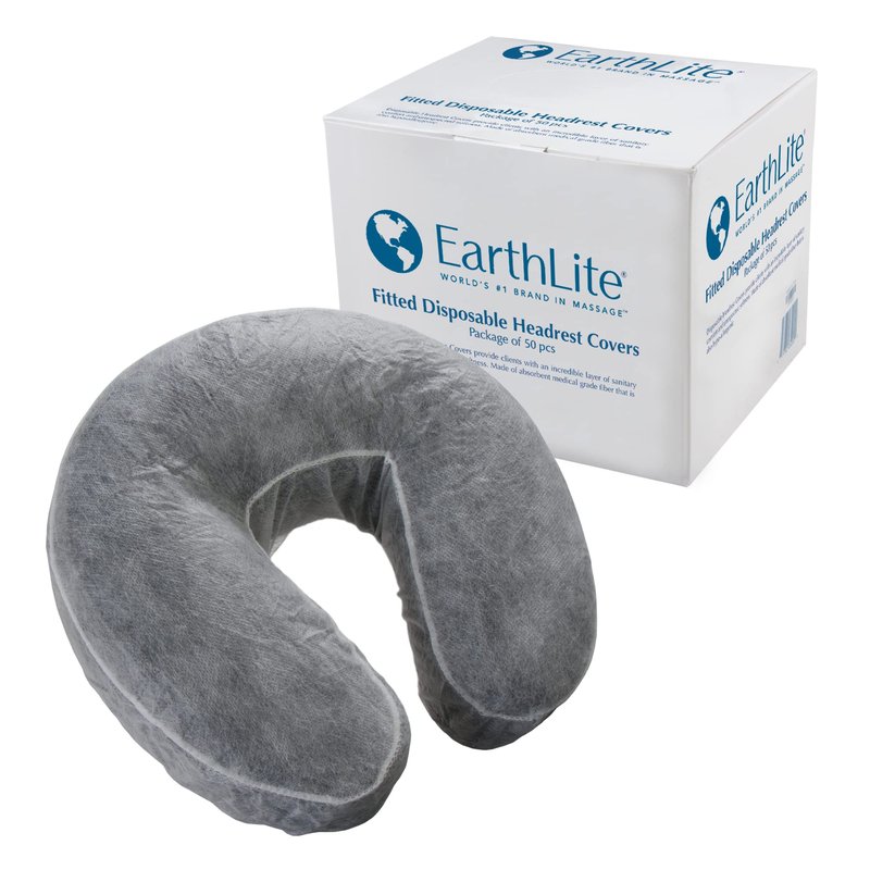 EarthLite Fitted Disposable Face Cradle Covers – Medical-Grade, Soft, Non-Sticking Massage Headrest Covers for Massage Tables & Massage Chairs (50 Count)