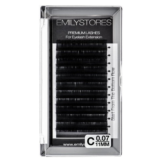 EMILYSTORES Eyelash Extensions 0.07mm Thickness C Curl Length 11mm Easy Fan Eye Lashes For Lash Extensions(0.07,C,11mm)
