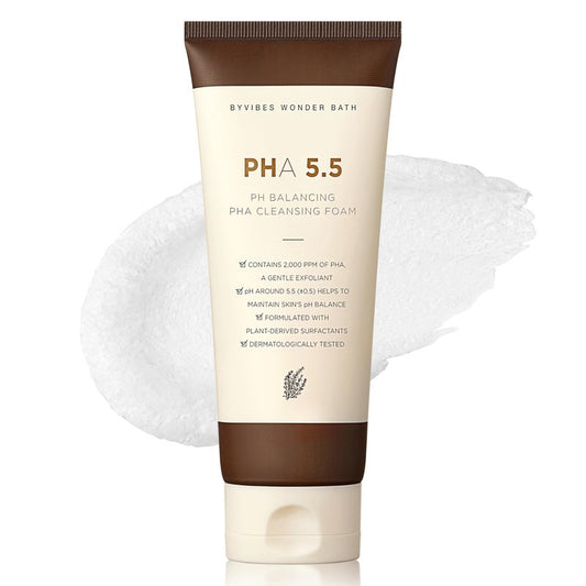 CHOSUNGAH BEAUTY PH Balancing PHA Cleansing Foam - Korean Face Wash for Sensitive Skin, Gentle Hydrating Facial Cleanser, Exfoliating Skin care, 4.4 Fl Oz (130ml)