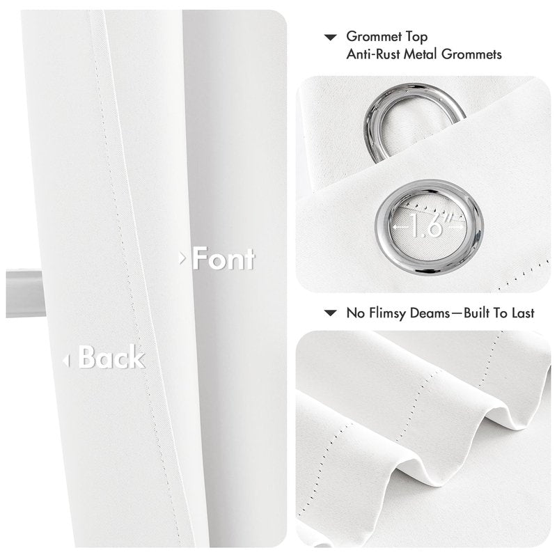 MIULEE Pure White Room Darkening Curtains - Grommet Top Bedroom Window Treatment Curtains Thermal Insulated Drapes for Living Room Kitchen Light Blocking Drapery, 40 x 54 Inches Long, 2 Panels
