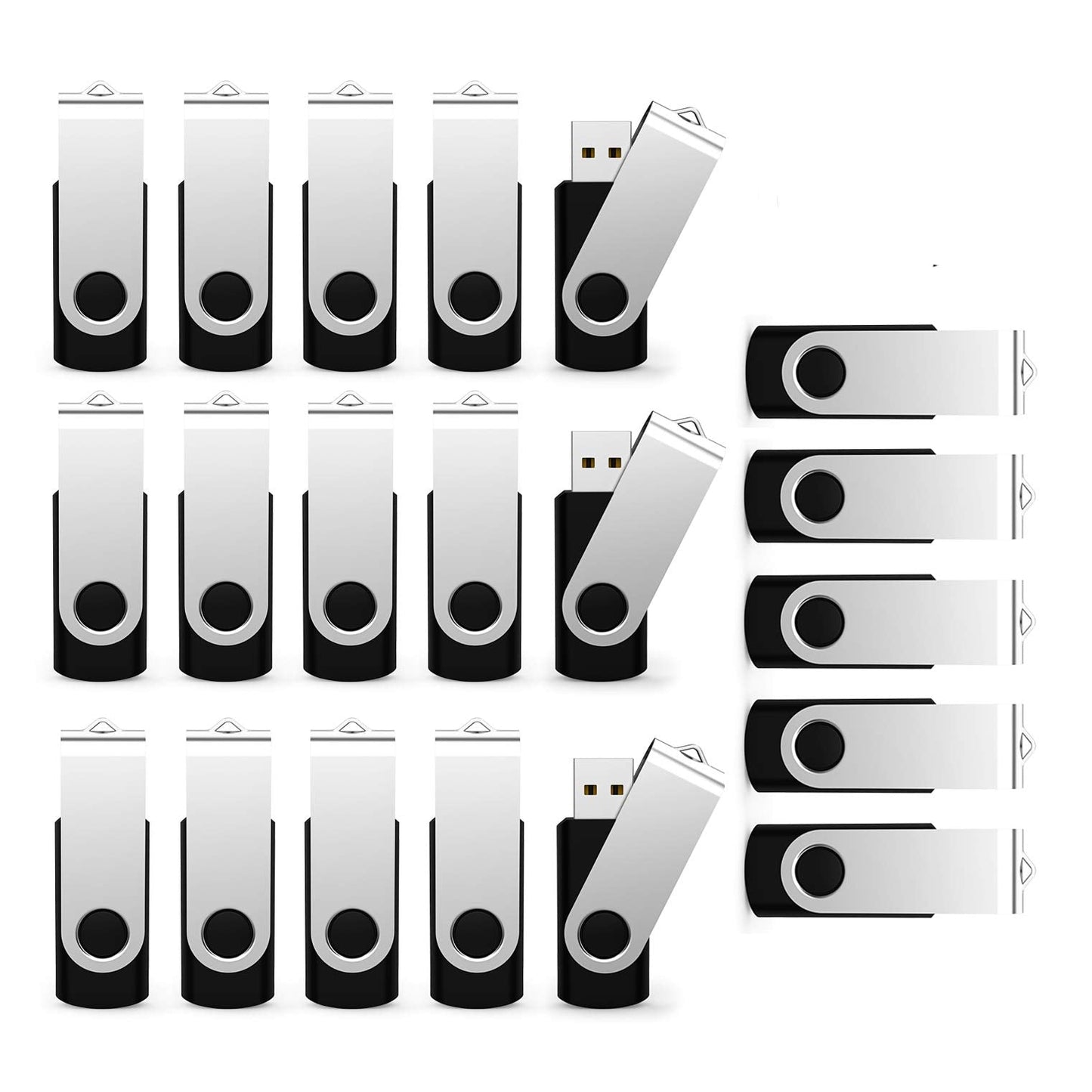 USB Flash Drive 512MB 20 Pack, Bulk USB 2.0 Thumb Drives Swivel Memory Stick Jump Drive Pen Drive,512MB 20 Pieces