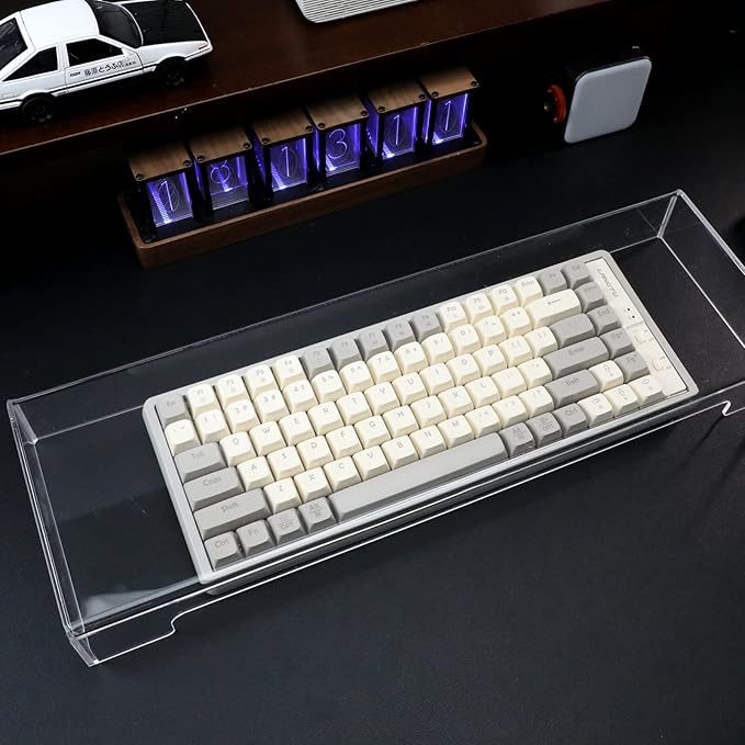 Cabilock Acrylic Keyboard Cover Protector 18.7X5.9X1.9 Inch Full Size Clear Keyboard Dust Cover for Desktop Waterproof Spill Resistant Skin for Easy Cleaning