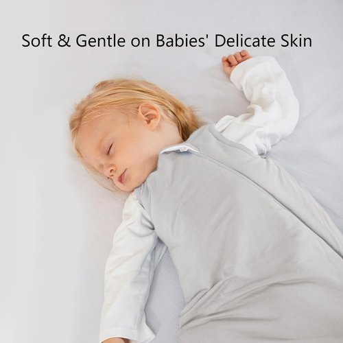 BubblePanda Bamboo Sleep Sack - Soft & Lightweight 0.5 Tog for Babies 6-12 Months | 2-Way Zipper Design